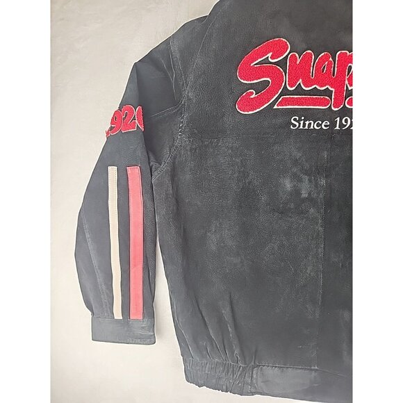 Snap On Tools 2008 Limited Edition Suede Leather Jacket Mens Black Zip XL - Picture 11 of 16